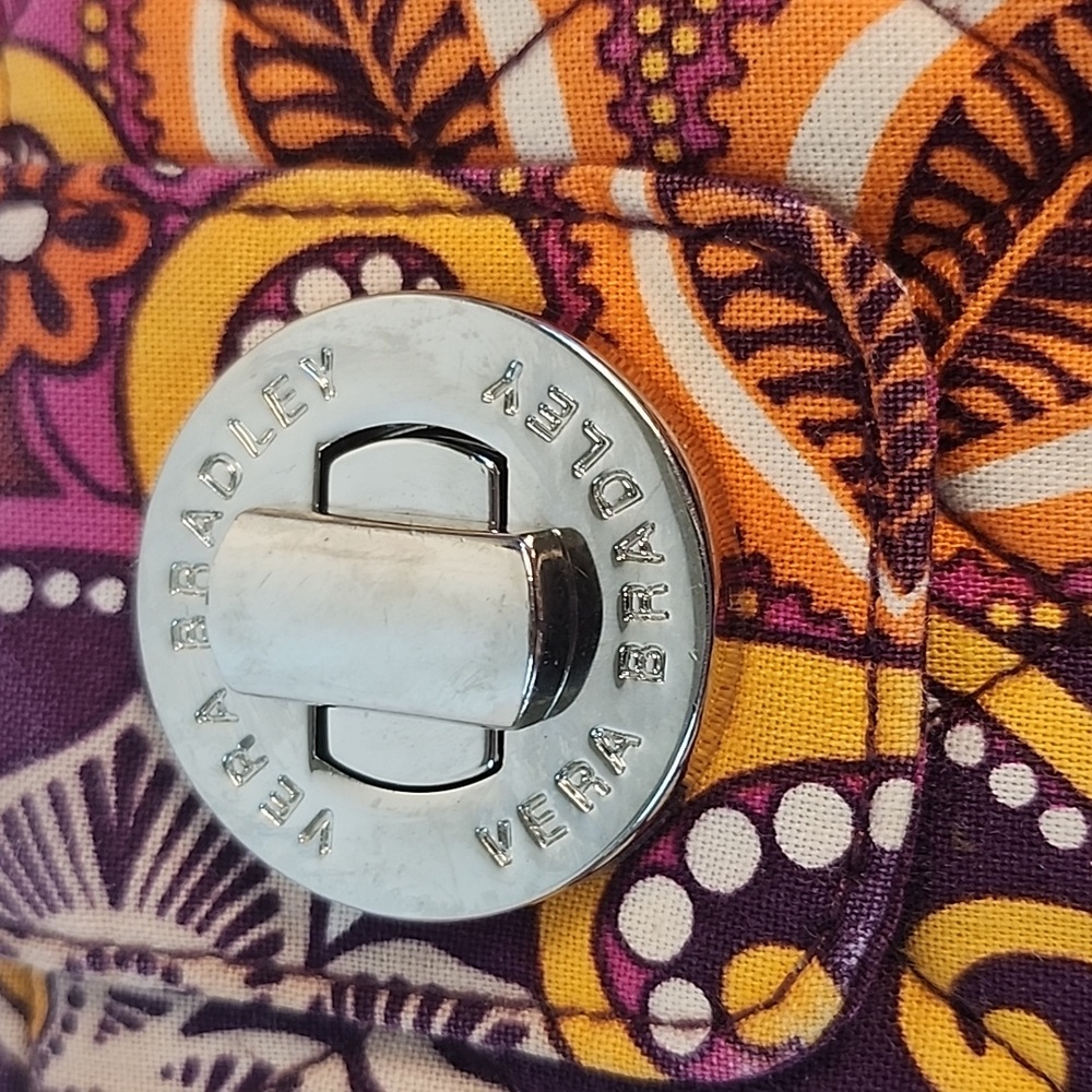 Vera Bradley purple & orange pattern wallet. - Picture 6 of 12